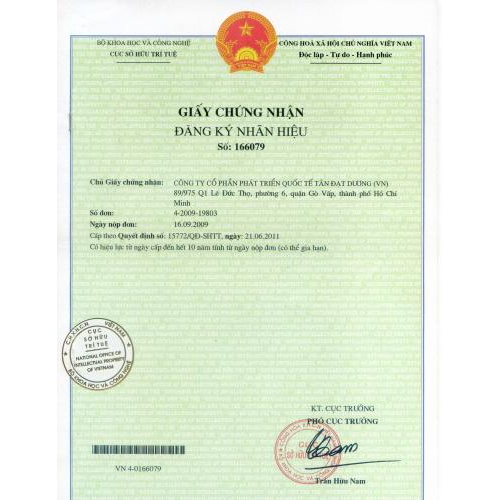 GCN đăng ký nhãn hiệu Satin280